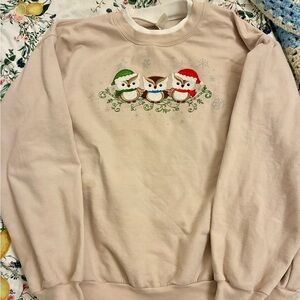 Vintage Christmas Owl Grannycore Sweatshirt